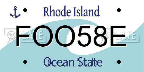 FOO58E Rhode Island License Plate