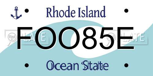 FOO85E Rhode Island License Plate