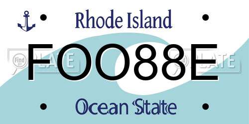 FOO88E Rhode Island License Plate