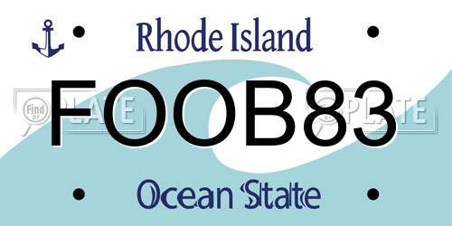 FOOB83 Rhode Island License Plate
