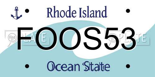 FOOS53 Rhode Island License Plate