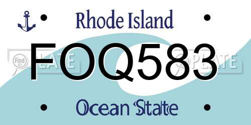 FOQ583 Rhode Island License Plate