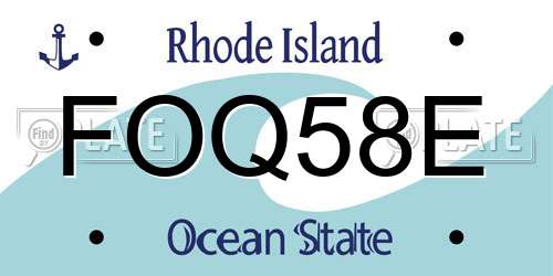 FOQ58E Rhode Island License Plate