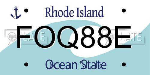 FOQ88E Rhode Island License Plate