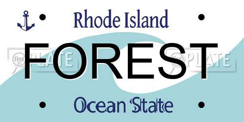 FOREST Rhode Island License Plate