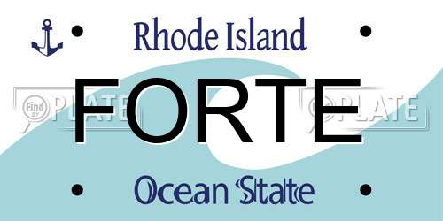 FORTE Rhode Island License Plate