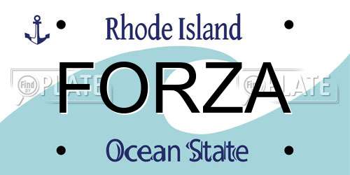 FORZA Rhode Island License Plate