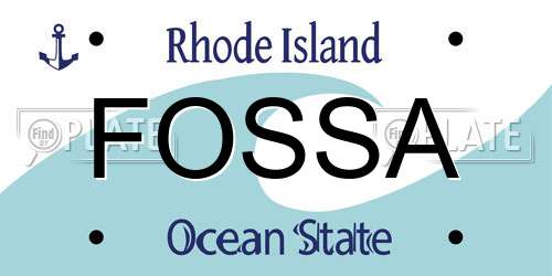 FOSSA Rhode Island License Plate