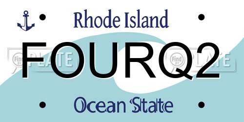 FOURQ2 Rhode Island License Plate