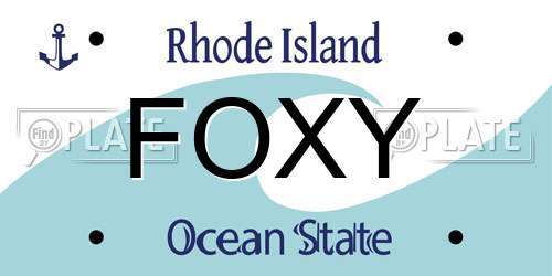 FOXY Rhode Island License Plate