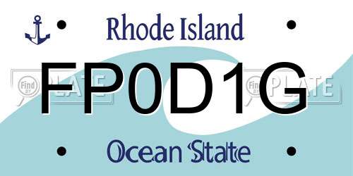 FP0D1G Rhode Island License Plate