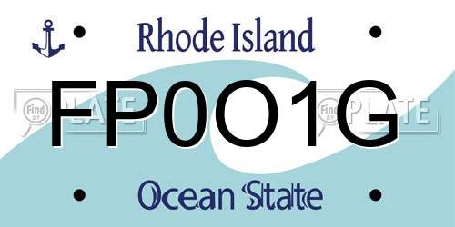 FP0O1G Rhode Island License Plate