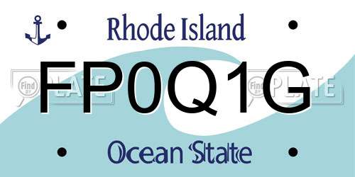 FP0Q1G Rhode Island License Plate