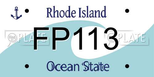 FP113 Rhode Island License Plate