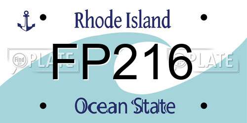 FP216 Rhode Island License Plate
