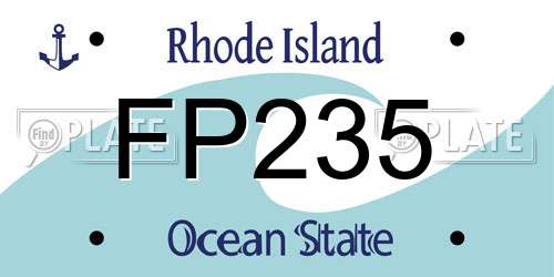 FP235 Rhode Island License Plate