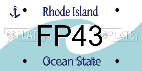 FP43 Rhode Island License Plate