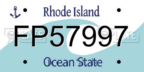 FP57997 Rhode Island License Plate