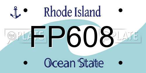 FP608 Rhode Island License Plate