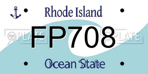 FP708 Rhode Island License Plate