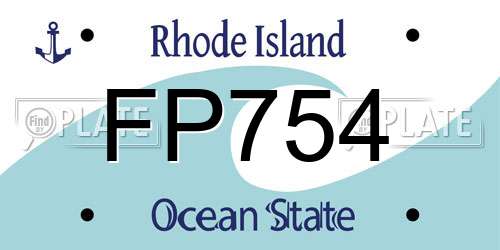 FP754 Rhode Island License Plate