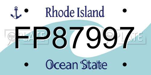 FP87997 Rhode Island License Plate