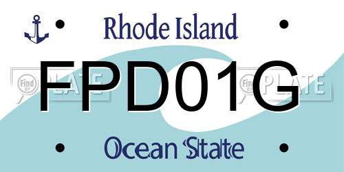 FPD01G Rhode Island License Plate