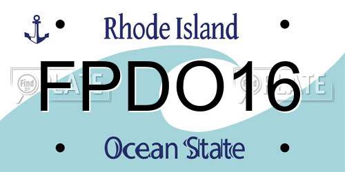 FPDO16 Rhode Island License Plate