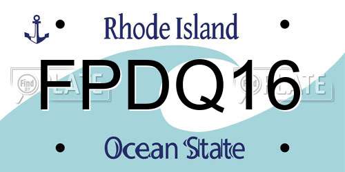 FPDQ16 Rhode Island License Plate