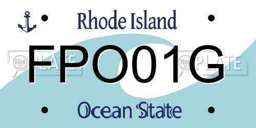 FPO01G Rhode Island License Plate