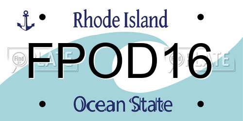 FPOD16 Rhode Island License Plate