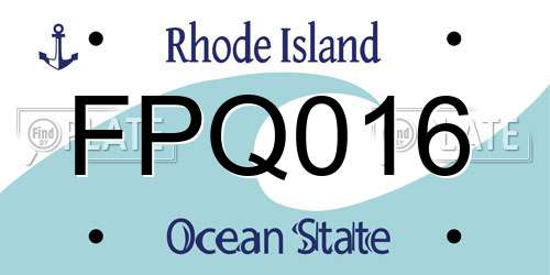 FPQ016 Rhode Island License Plate