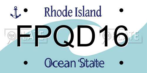 FPQD16 Rhode Island License Plate