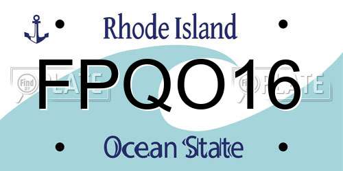 FPQO16 Rhode Island License Plate