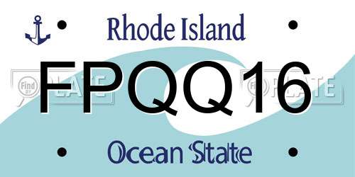 FPQQ16 Rhode Island License Plate