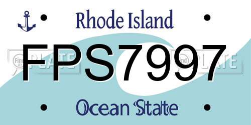 FPS7997 Rhode Island License Plate