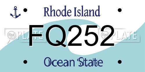 FQ252 Rhode Island License Plate