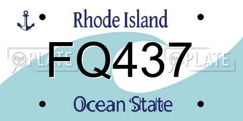 FQ437 Rhode Island License Plate