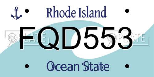 FQD553 Rhode Island License Plate