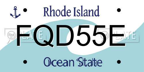 FQD55E Rhode Island License Plate