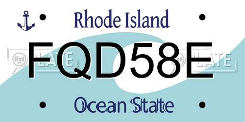 FQD58E Rhode Island License Plate