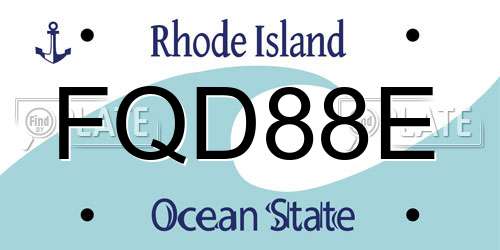 FQD88E Rhode Island License Plate