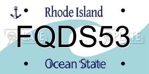 FQDS53 Rhode Island License Plate