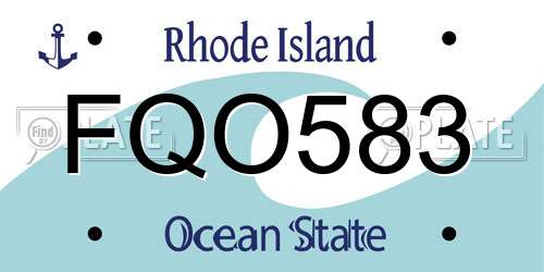 FQO583 Rhode Island License Plate