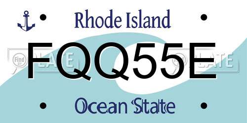 FQQ55E Rhode Island License Plate