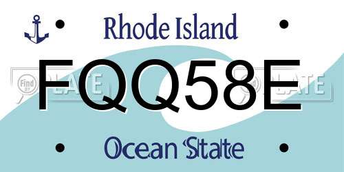 FQQ58E Rhode Island License Plate