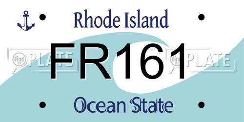 FR161 Rhode Island License Plate