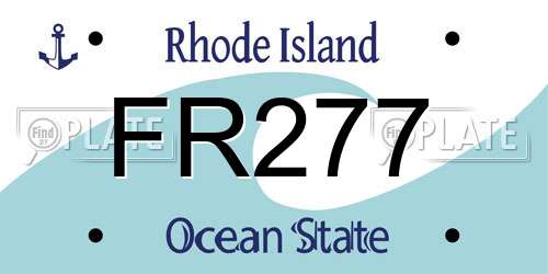 FR277 Rhode Island License Plate