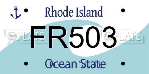 FR503 Rhode Island License Plate