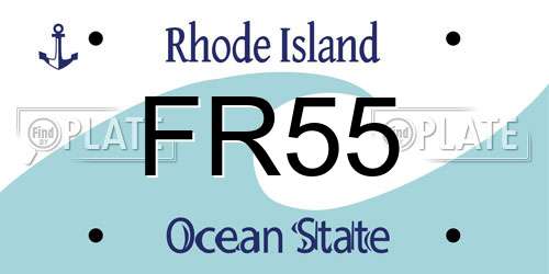 FR55 Rhode Island License Plate